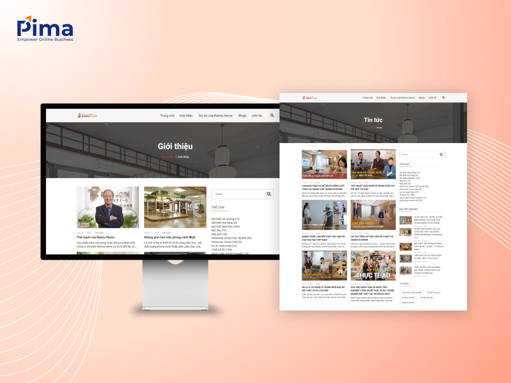 Nâng cấp website thiết kế nội thất Raimu Home