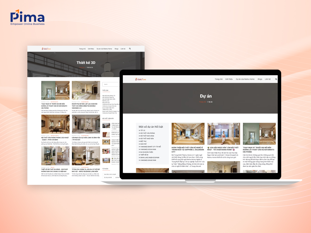 Nâng cấp website thiết kế nội thất Raimu Home