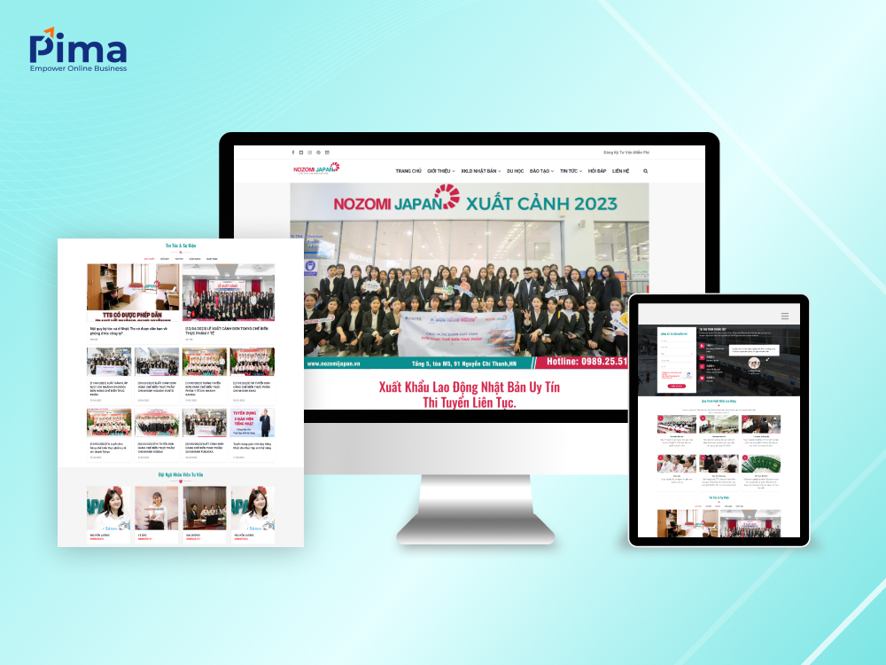 Nâng cấp website xuất khẩu lao động Nozomi Japan