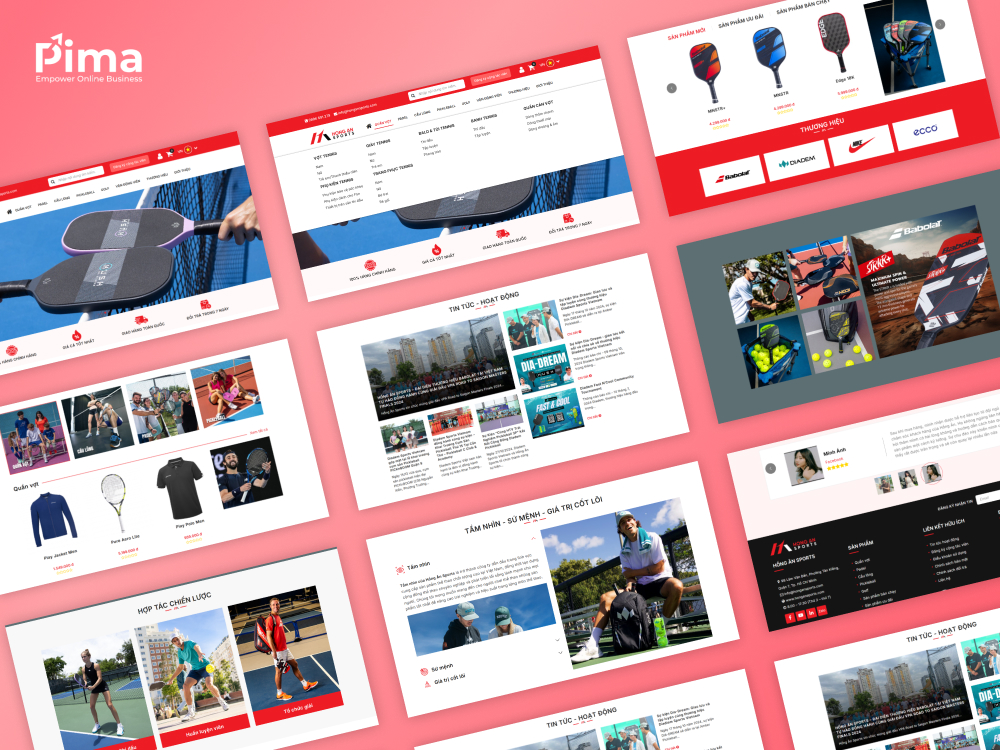 Thiết kế website Hồng Ân Sport chuyên nghiệp, tối ưu UI/UX