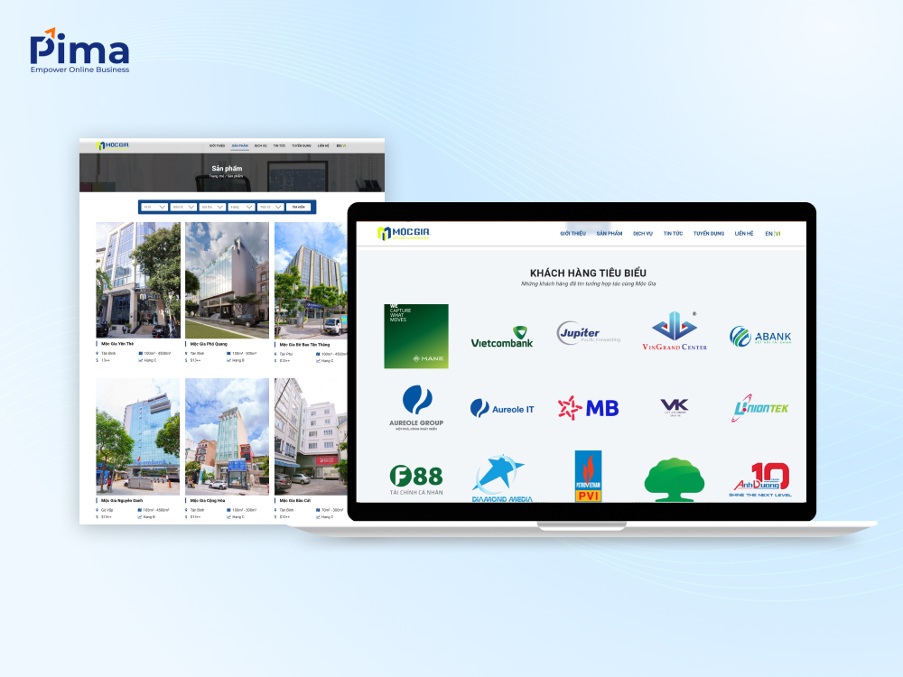 Thiết kế website văn phòng cho thuê Mộc Gia Land