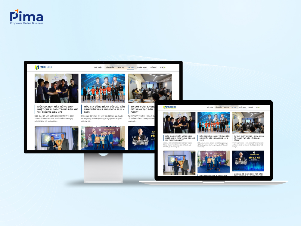 Thiết kế website văn phòng cho thuê Mộc Gia Land