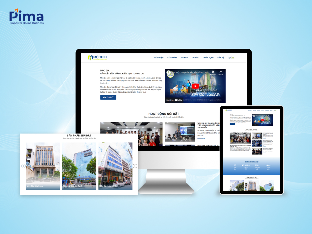 Thiết kế website văn phòng cho thuê Mộc Gia Land