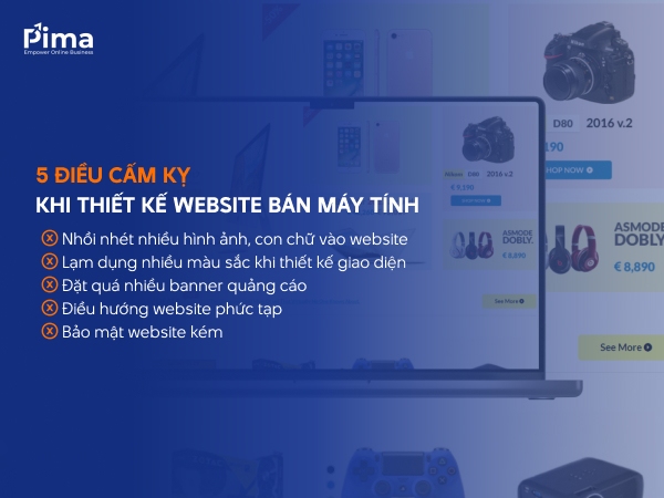 Các lỗi sai cần tránh khi thiết kế website bán máy tính