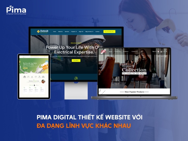 Pima Digital thiết kế website tại Tân Uyên - Bình Dương với đang dạng ngành nghề