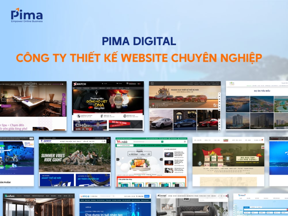 Pima Digital cung cấp dịch vụ thiết kế website đa lĩnh vực và ngành nghề