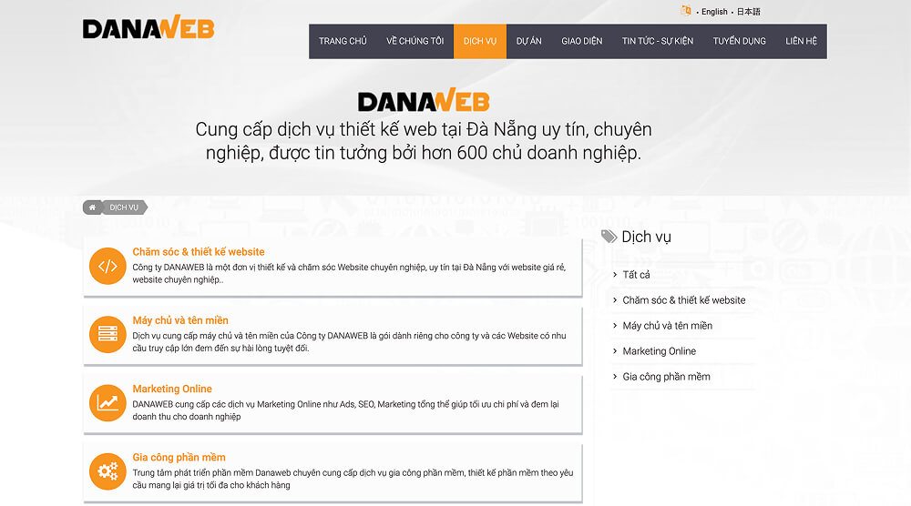 Các dịch vụ tại Danaweb Các dịch vụ tại Danaweb