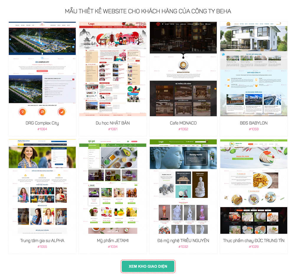 Kho giao diện website tại Beha Kho giao diện website tại Beha