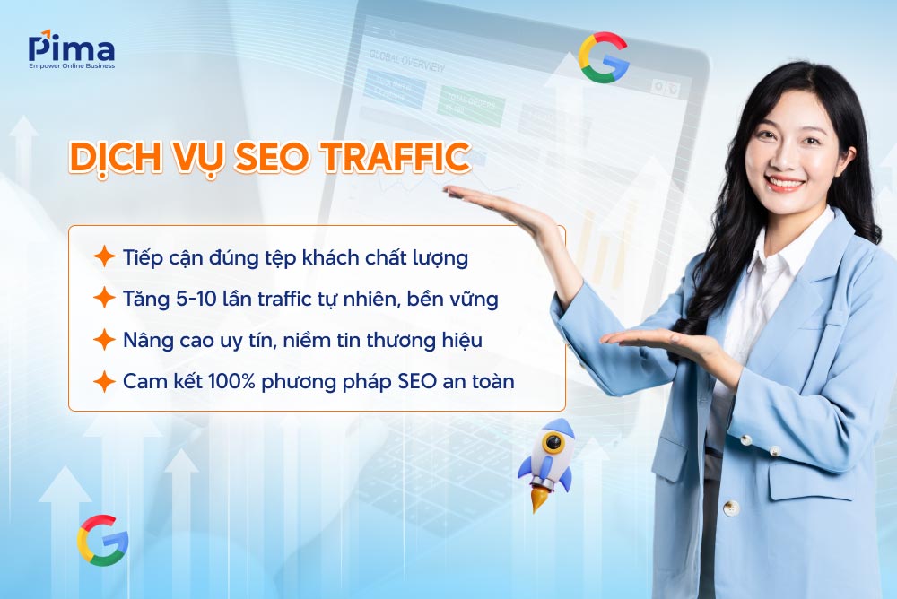 Dịch vụ SEO traffic đưa website leo top Google an toàn, bền vững