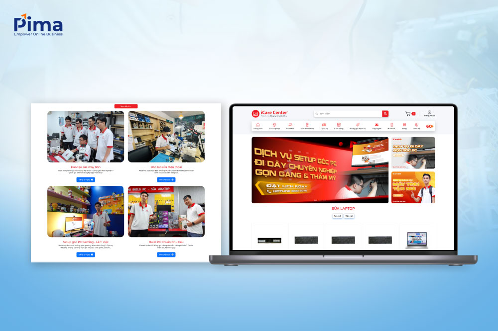 Website sửa chữa laptop, máy tính thể hiện bản sắc riêng của doanh nghiệp