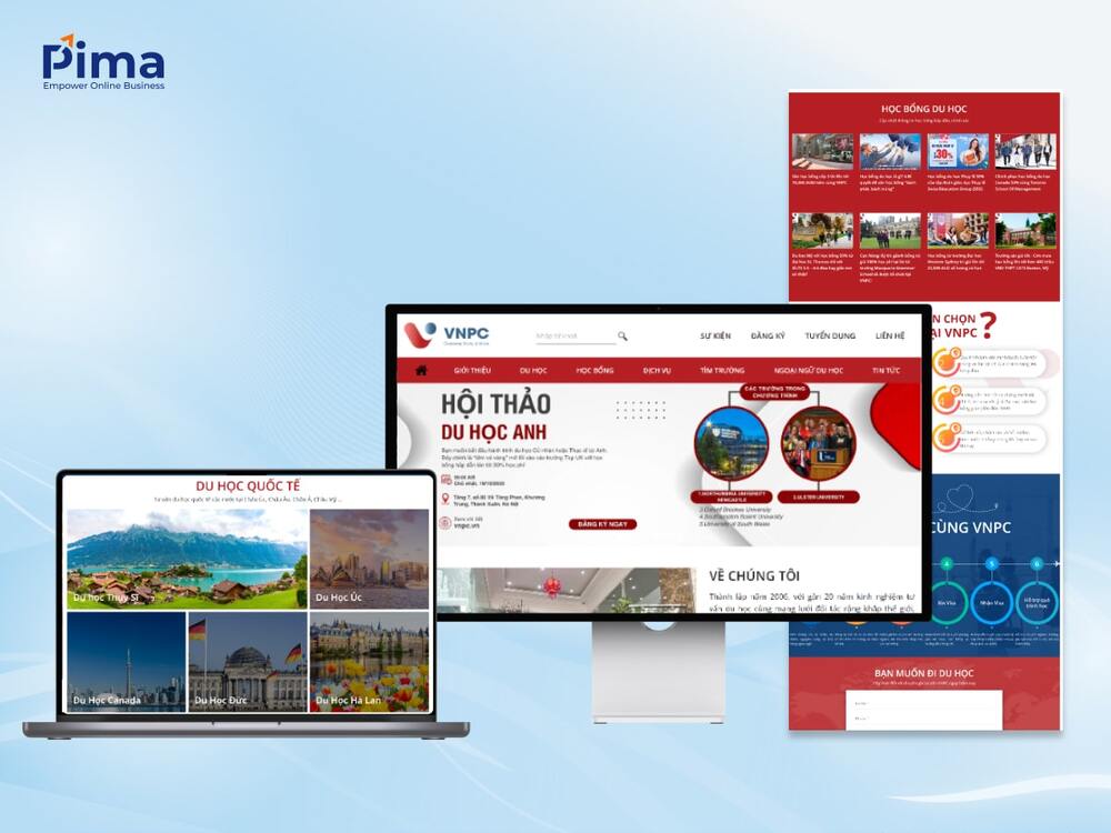 Mẫu website du học với bố cục rõ ràng, giao diện thu hút Mẫu website du học với bố cục rõ ràng, giao diện thu hút