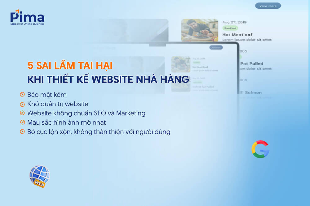 5 lỗi cần tránh khi thiết kế website nhà hàng