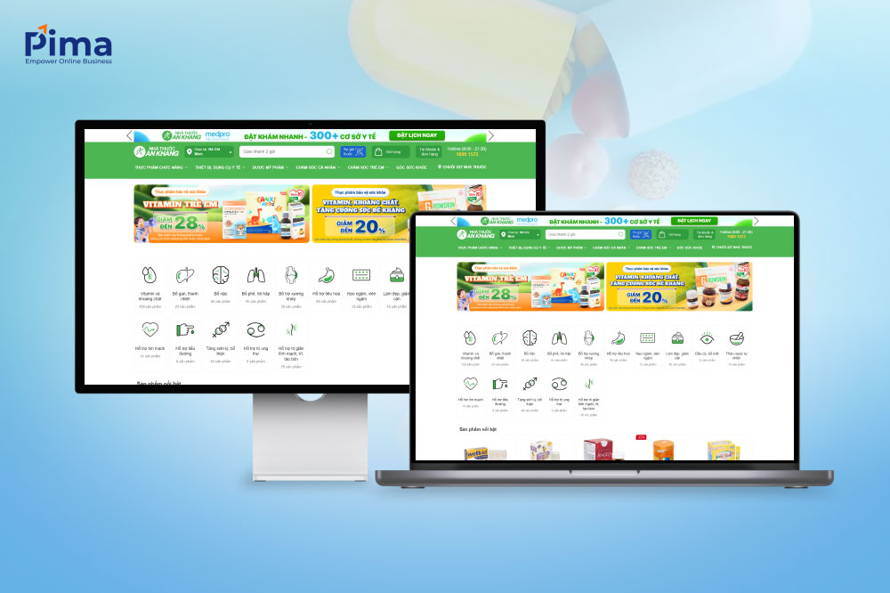 Mẫu website thực phẩm chức năng hiện đại và chuyên nghiệp