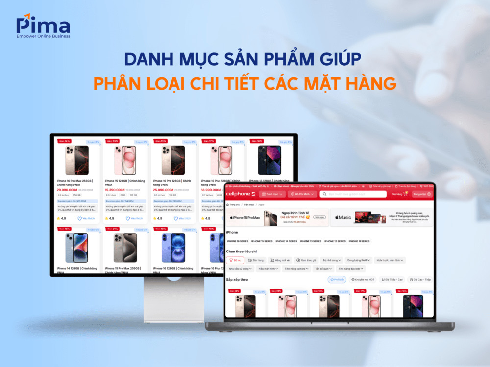 Thiết kế website bán điện thoại bắt buộc phải có danh mục sản phẩm