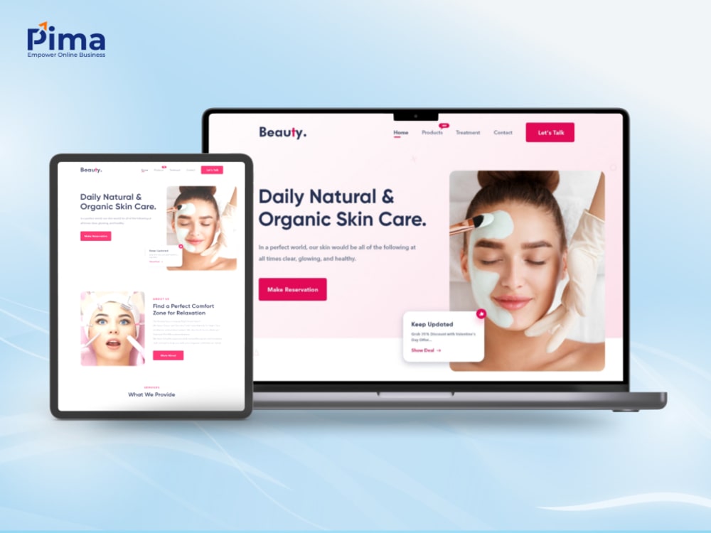 Mẫu website spa bố cục hiện đại, đầu tư mạnh về hình ảnh Mẫu website spa bố cục hiện đại, đầu tư mạnh về hình ảnh