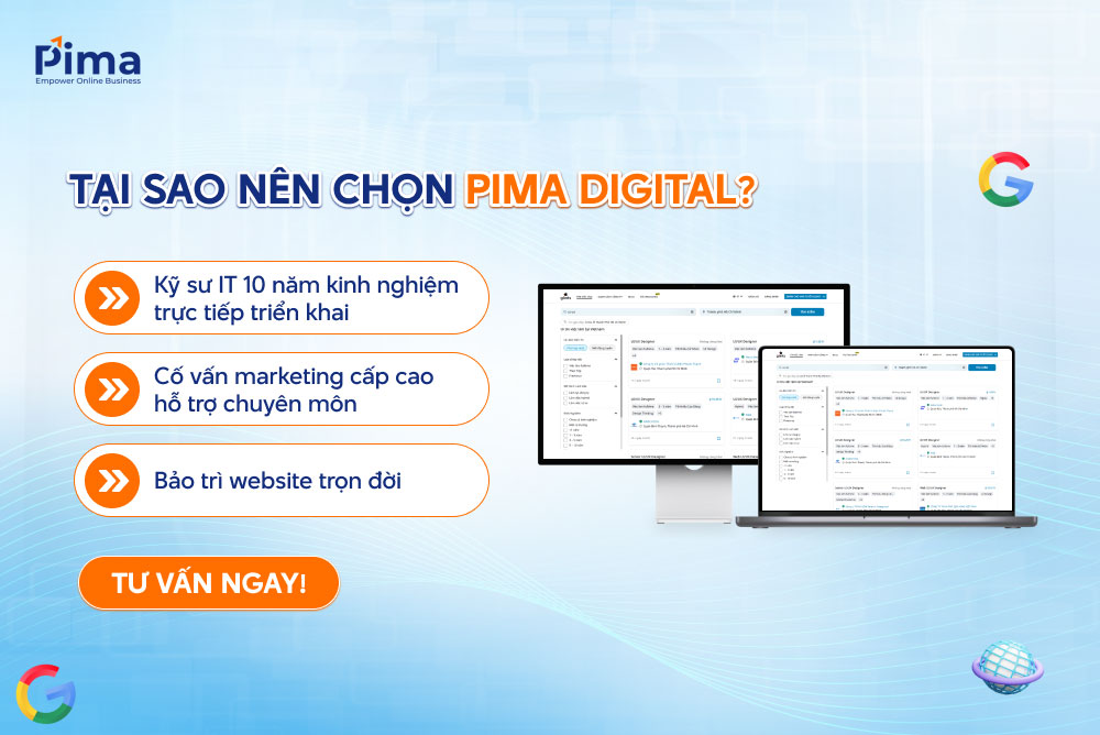 Đội ngũ cố vấn cấp cao của Pima Digital sẽ giúp bạn tạo trang web chuẩn SEO Marketing