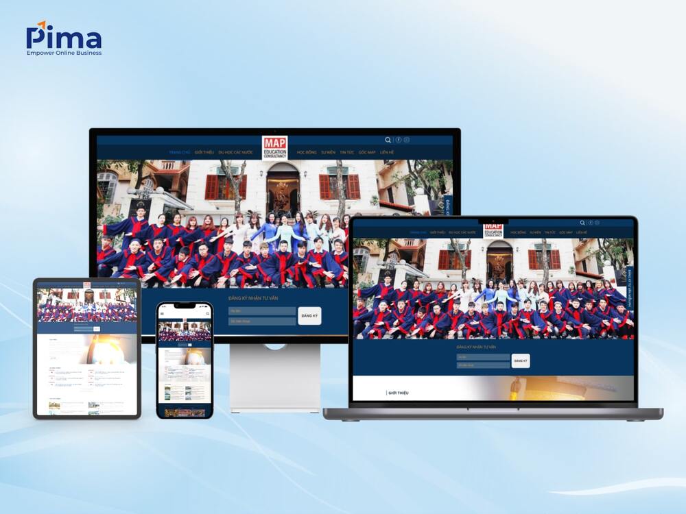 Dự án thiết kế website công ty tư vấn du học MAP Education