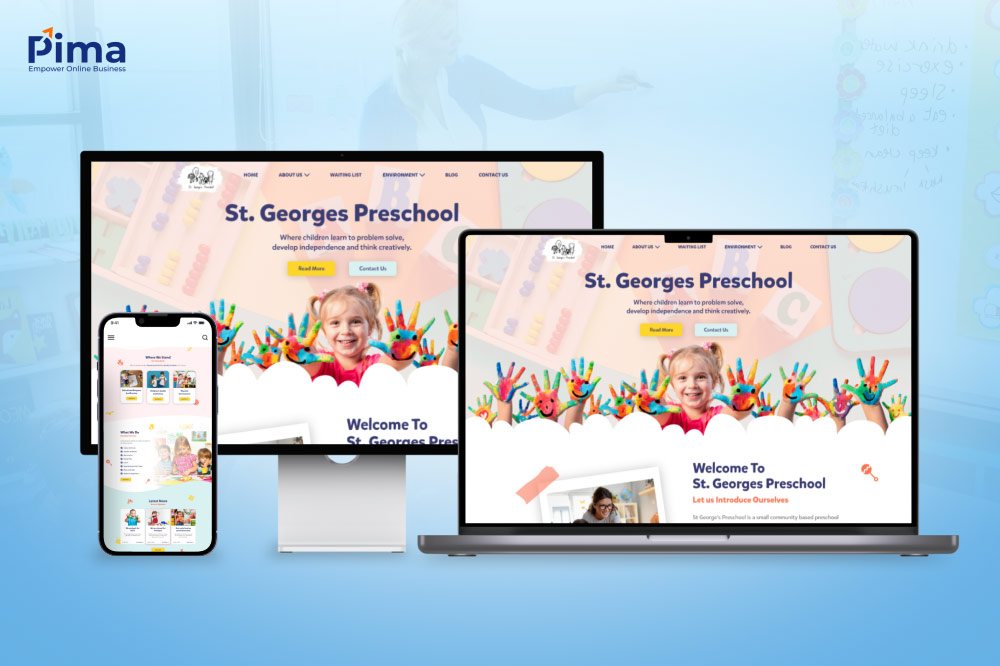 Mẫu website trường mầm non với design sinh động, vui nhộn