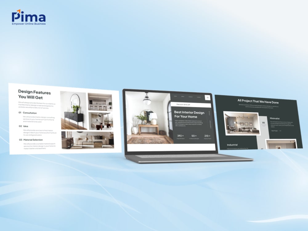 Mẫu website nội thất giao diện thoáng sạch, bắt mắt