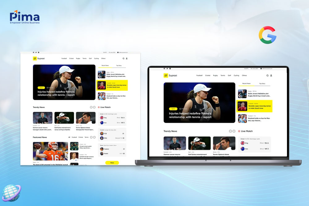 Giao diện website thoáng sạch tạo trải nghiệm tốt cho người dùng