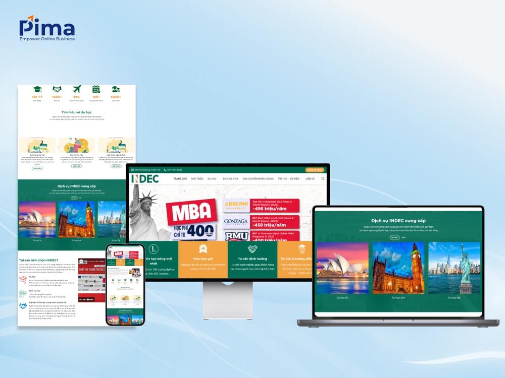 Mẫu website du học chú trọng vào hành trình phát triển tương lai của học viên Mẫu website du học chú trọng vào hành trình phát triển tương lai của học viên