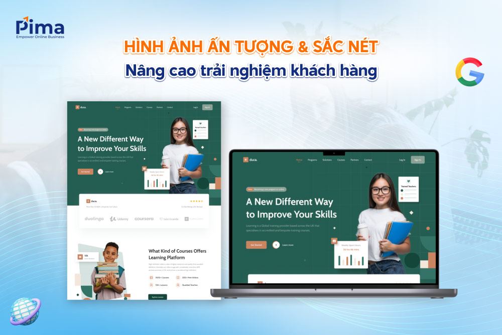 Thiết kế website trung tâm Anh văn cần chú trọng chất lượng hình ảnh