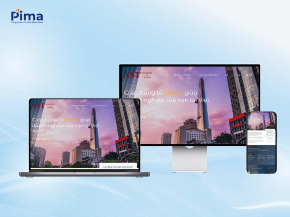 Mẫu website luật chuyên nghiệp với màu sắc bắt mắt