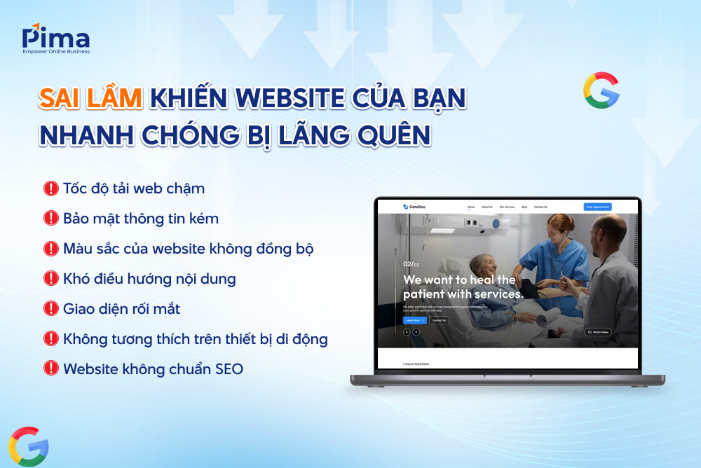 Những sai lầm không nên mắc phải khi thiết kế website bệnh viện