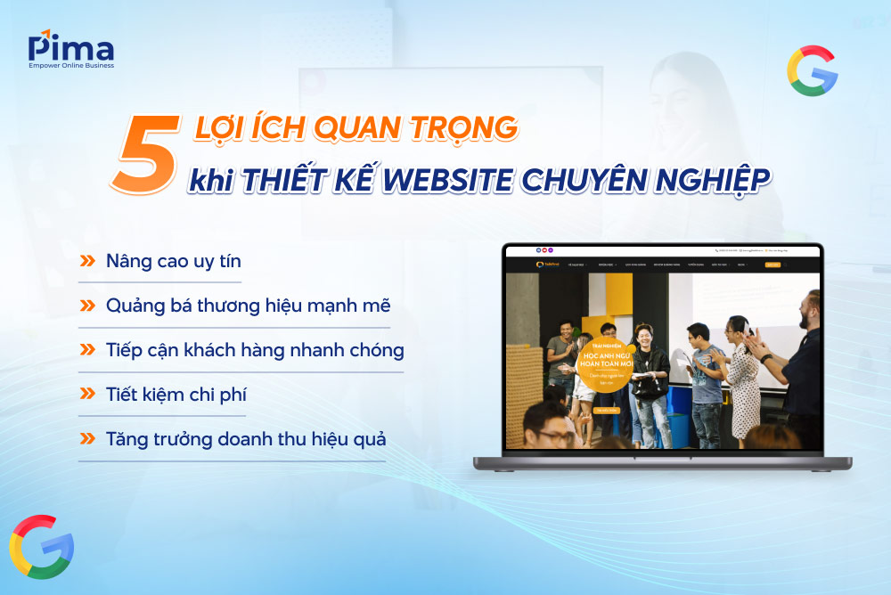 Thiết kế website trung tâm ngoại ngữ đem lại nhiều lợi ích thiết thực cho doanh nghiệp