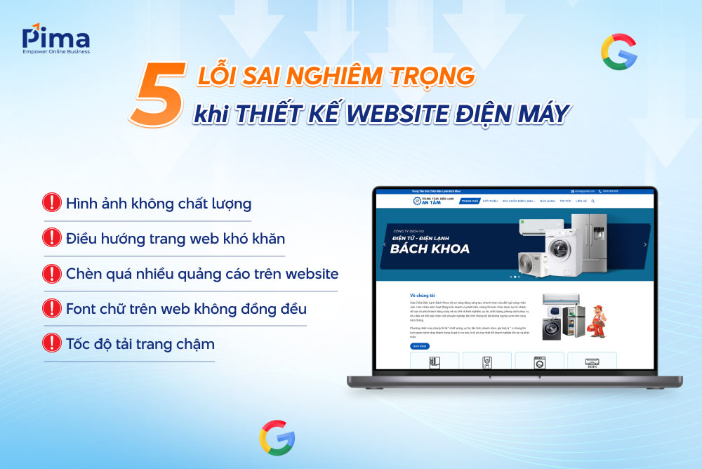 Các lỗi sai cần chú ý khi thiết kế website điện máy Các lỗi sai cần chú ý khi thiết kế website điện máy