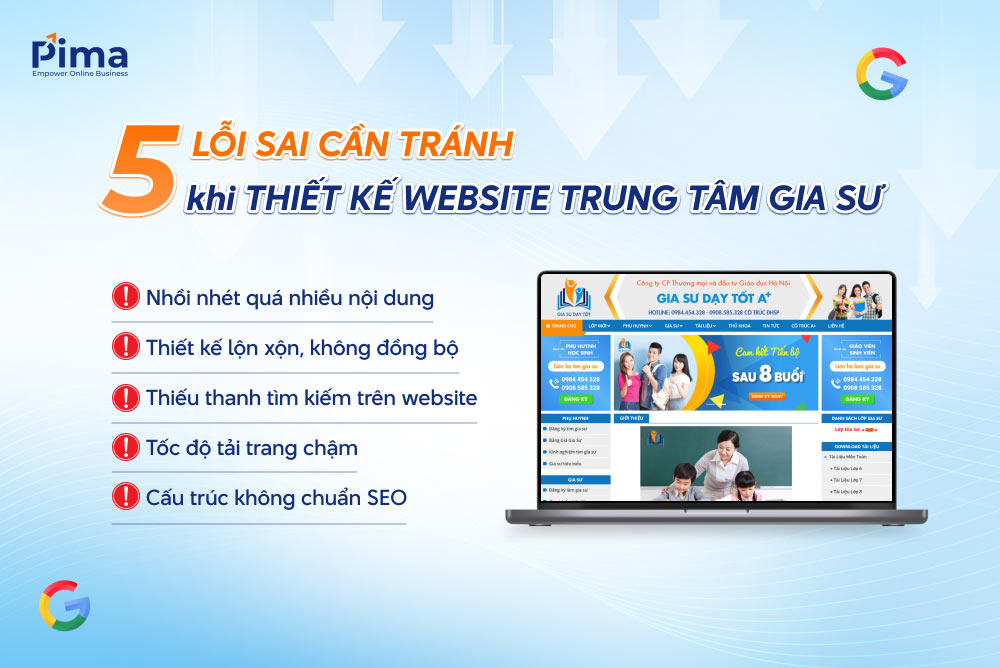 Các lỗi cần tránh khi thiết kế website trung tâm gia sư Các lỗi cần tránh khi thiết kế website trung tâm gia sư