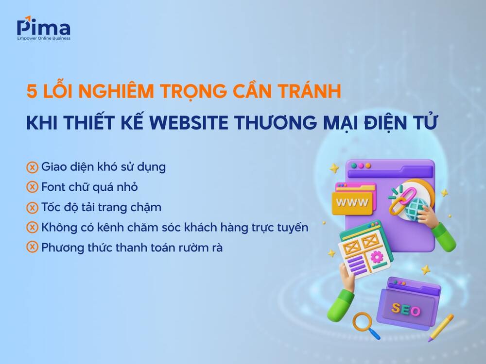 Những lỗi thường gặp khi thiết kế website thương mại điện tử
