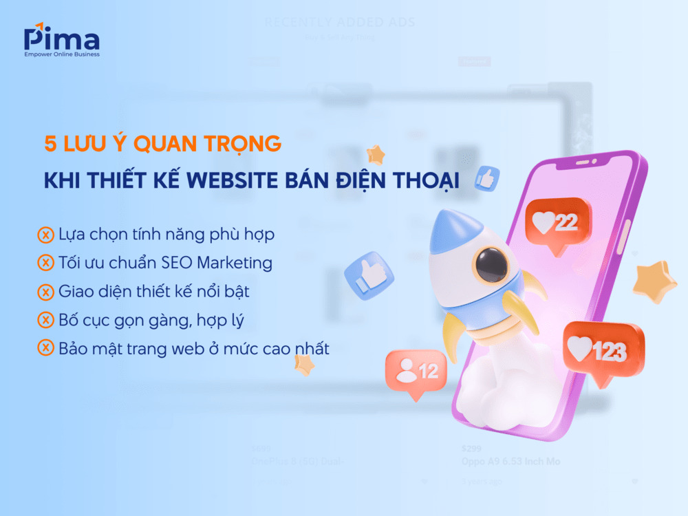 Những điều cần lưu ý khi thiết kế website bán điện thoại