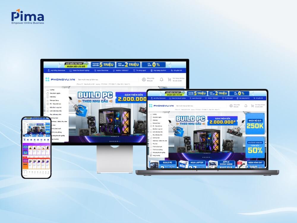 Mẫu sàn thương mại điện tử ấn tượng, giao diện cuốn hút