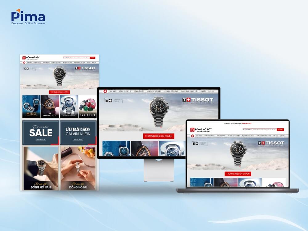 Mẫu website bán đồng hồ tone đen - trắng - vàng sang trọng, đẳng cấp Mẫu website bán đồng hồ sang trọng, đẳng cấp