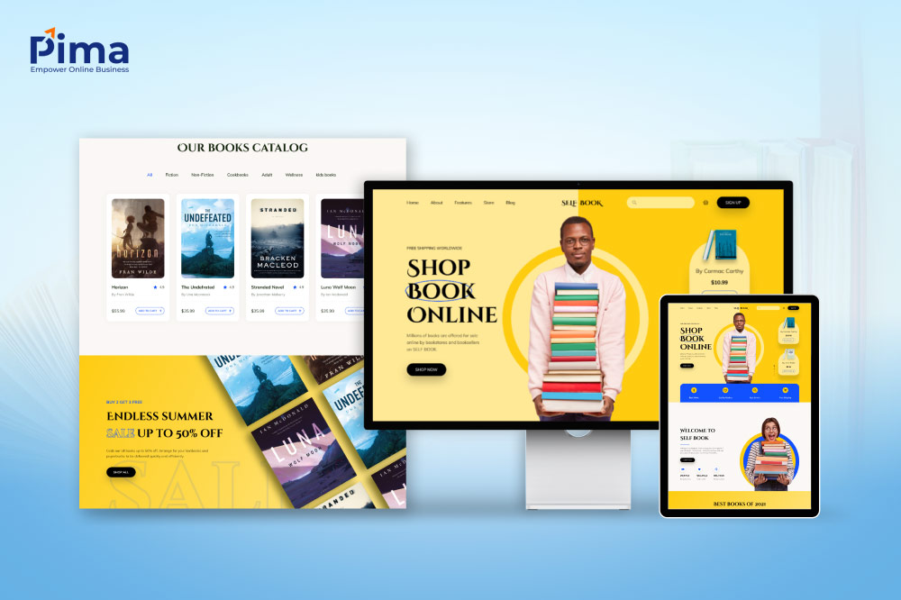 Mẫu website bán sách hiện đại, sạch thoáng, chuyên nghiệp