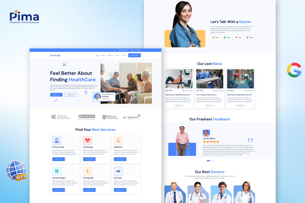 Mẫu website bệnh viện được thiết kế chỉn chu và bắt mắt