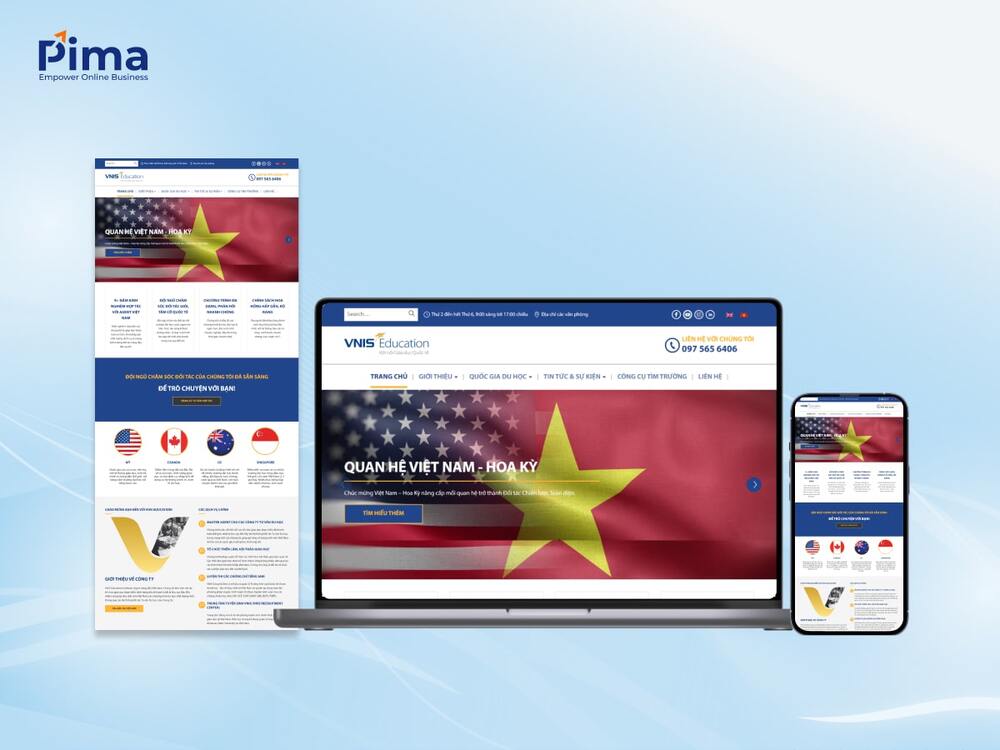 Mẫu website du học chuyên nghiệp, chuẩn marketing Thiết kế website du học Mỹ đúng tinh thần “simple is the best” - đơn giản là đẹp nhất