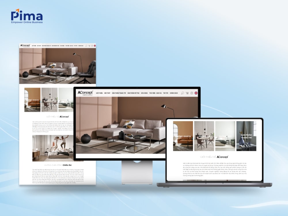 Mẫu website nội thất hiện đại, cao cấp