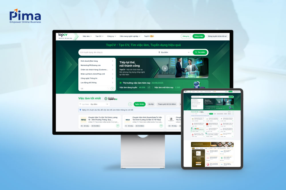 Mẫu website tuyển dụng màu xanh lá cây mang lại cảm giác an tâm, tin tưởng