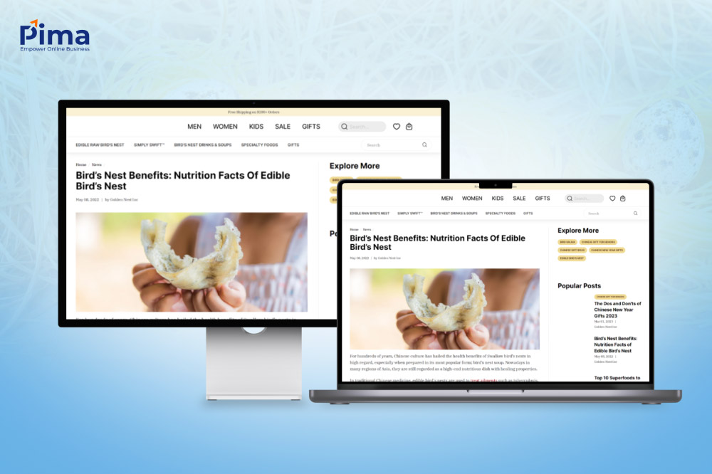 Mẫu trang web yến sào sở hữu giao diện độc đáo, hiện đại Mẫu trang web yến sào sở hữu giao diện độc đáo, hiện đại