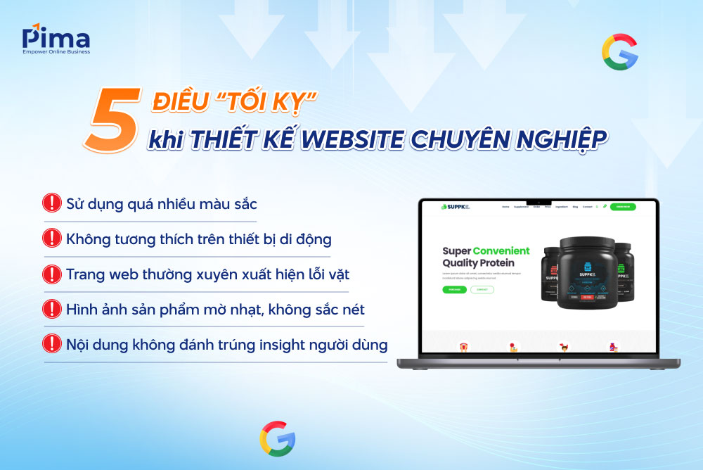 Thiết kế web thực phẩm chức năng cần tránh những lỗi nghiêm trọng này