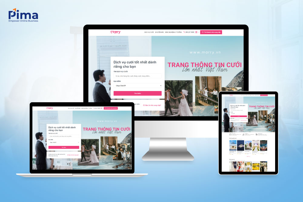 Pima Digital thiết kế website ảnh viện áo cưới giao diện cuốn hút, sang trọng Pima Digital thiết kế website ảnh viện áo cưới giao diện cuốn hút, sang trọng