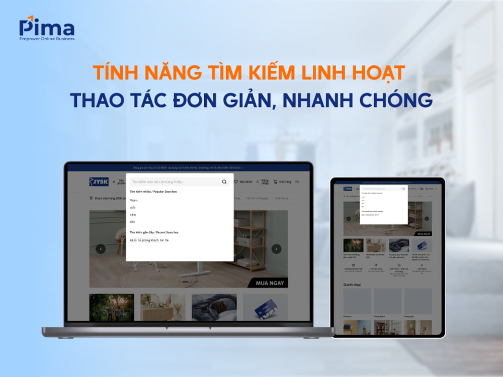 Thanh tìm kiếm giúp khách hàng tiết kiệm thời gian và công sức