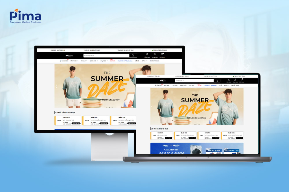 Trang web bán mặt hàng thời trang được thiết kế độc quyền