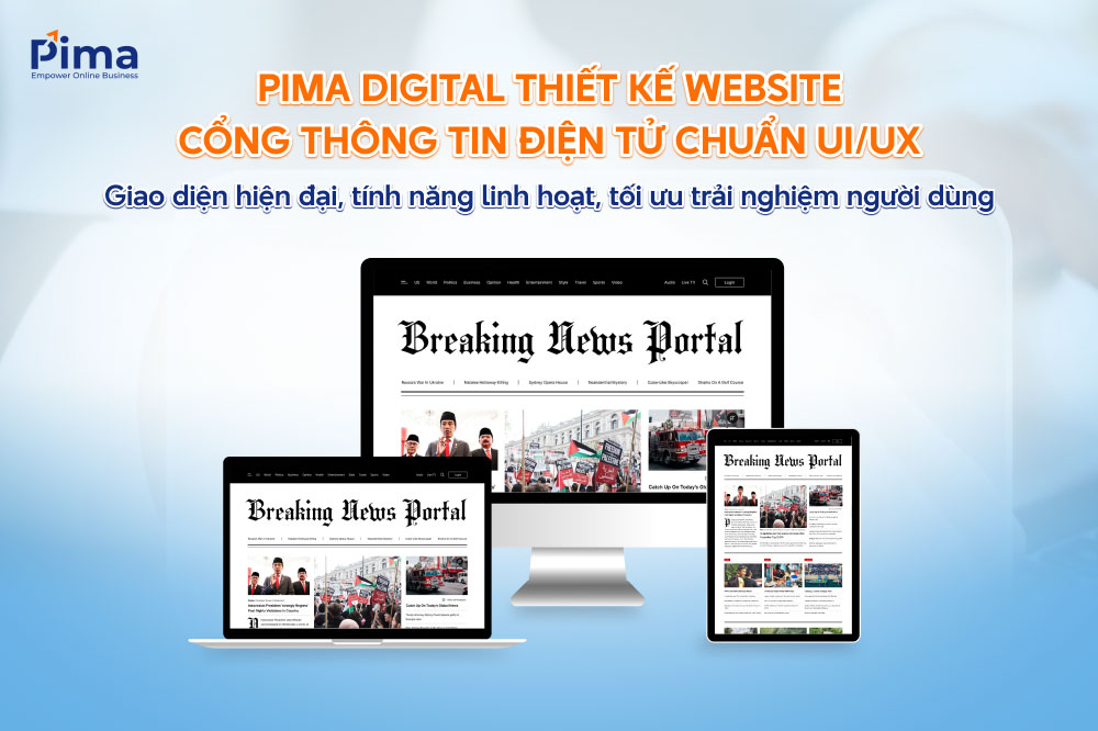 Thiết kế trang web thông tin điện tử với bố cục sạch - đẹp