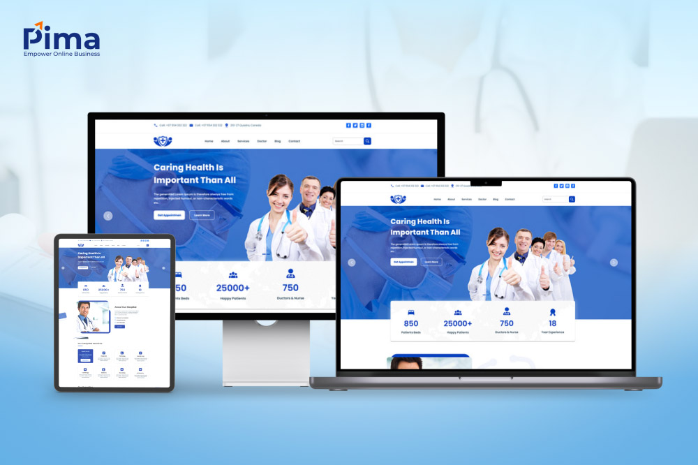 Thiết kế web bệnh viện với giao diện đẹp mắt