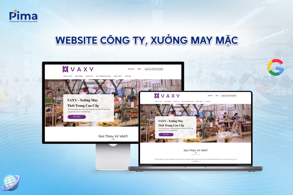 Thiết kế web thời trang cho công ty, xưởng may mặc
