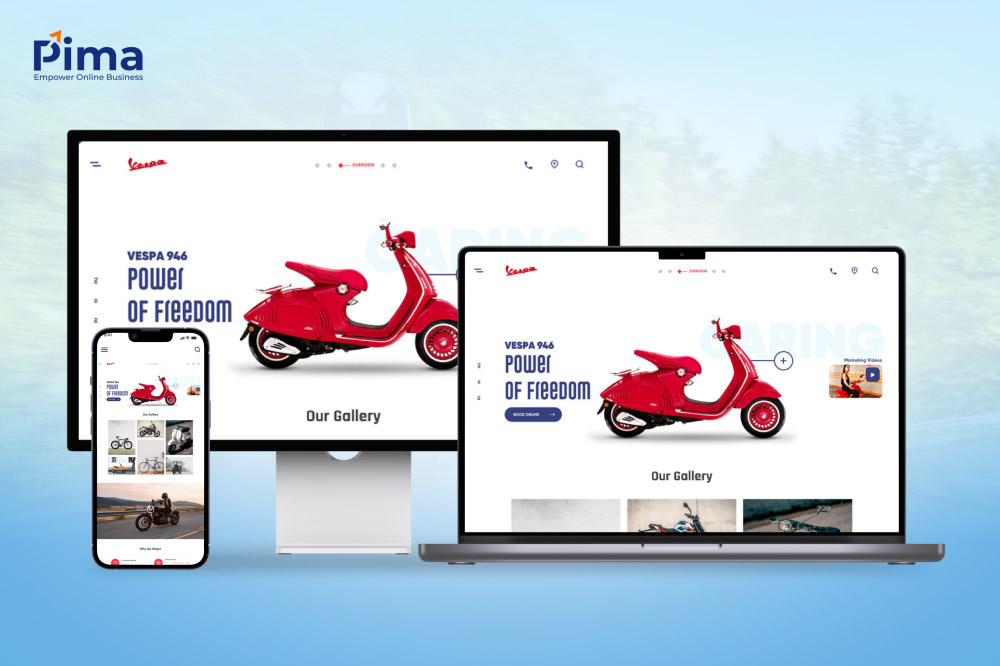 Thiết kế website xe máy với hình ảnh sắc nét và sống động