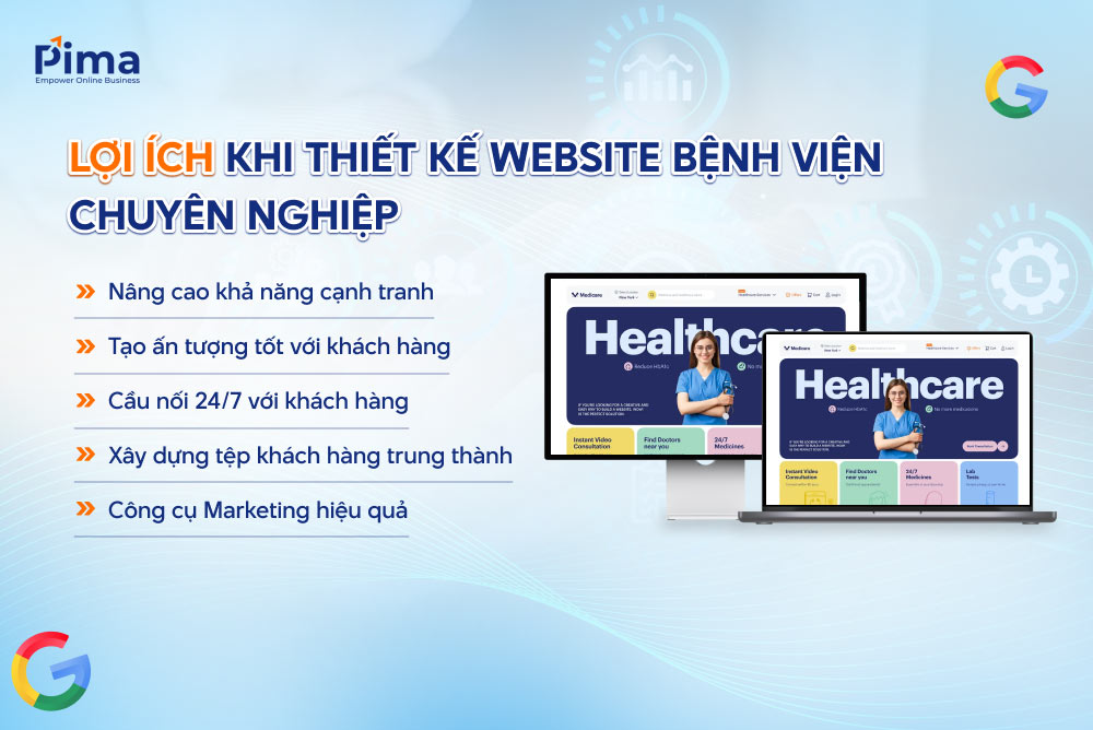 Thiết kế web bệnh viện chuyên nghiệp mang lại nhiều lợi ích cho doanh nghiệp